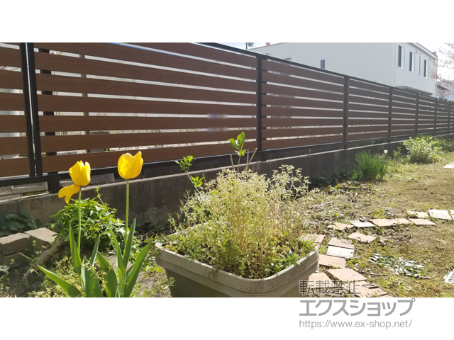 岐阜県可児市ののフェンス・柵 モクアルフェンス 横板タイプ 自由柱施工 施工例