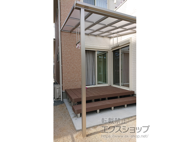 熊本県熊本市ののテラス屋根 ソラリア F型 テラスタイプ 単体 積雪〜20cm対応 施工例