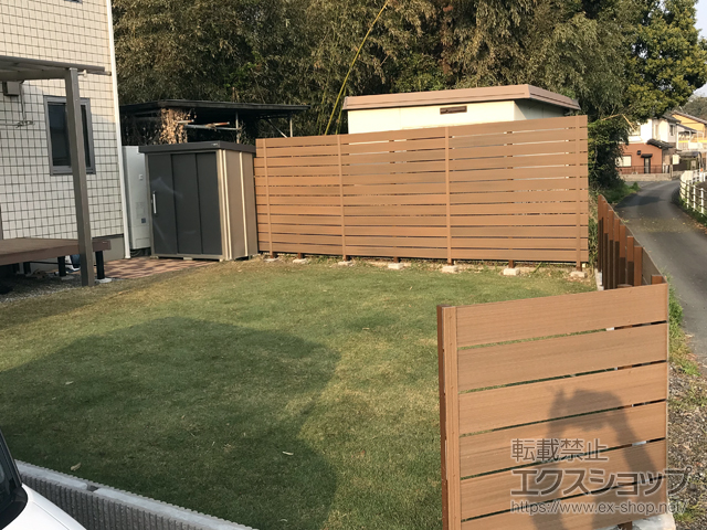 静岡県袋井市ののフェンス・柵 プラドフェンス ジョイントあり仕様 板12段 隙間10mm 施工例