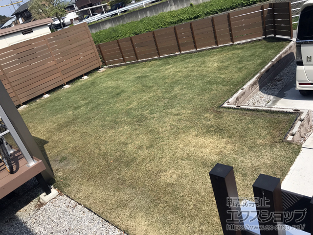 静岡県袋井市ののフェンス・柵 プラドフェンス ジョイントあり仕様 板6段 隙間10mm 施工例