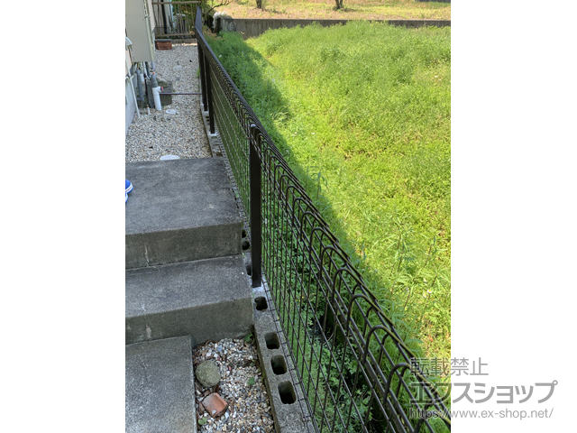 岐阜県本巣市ののフェンス・柵 メッシュフェンス G10-R 自由柱 施工例