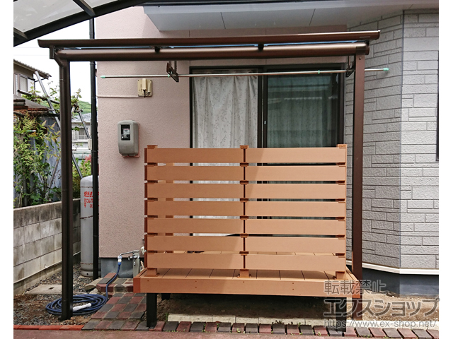 岡山県岡山市ののウッドデッキ、テラス屋根 ヴェクターテラス F型 テラスタイプ 単体 積雪〜20cm対応 施工例