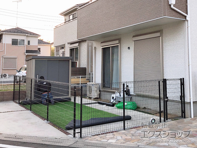 茨城県土浦市ののフェンス・柵 イーネットフェンス1F型 自由柱タイプ 施工例