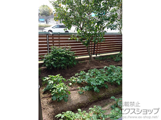 京都府京田辺市ののフェンス・柵 モクアルフェンス 横板タイプ 自由柱施工 施工例