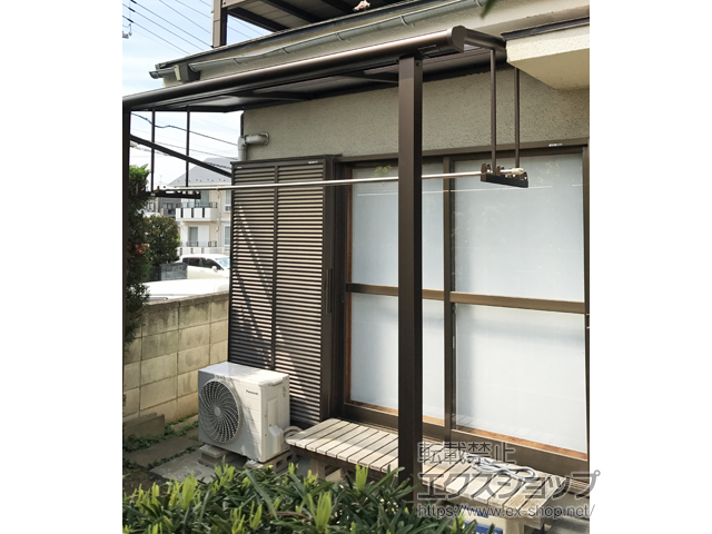 東京都板橋区ののテラス屋根 プレシオステラス F型 テラスタイプ 単体 積雪〜20cm対応 施工例