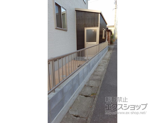 山口県萩市ののフェンス・柵 ミエッタフェンス 防犯たて格子タイプ 自由柱施工 施工例