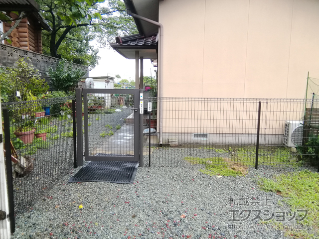 熊本県山鹿市ののフェンス・柵 イーネットフェンス2F型 自由柱施工 施工例
