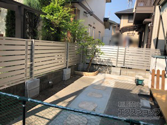 福岡県北九州市ののフェンス・柵 シンプレオフェンスSY1型 横スリット 自由柱施工 施工例