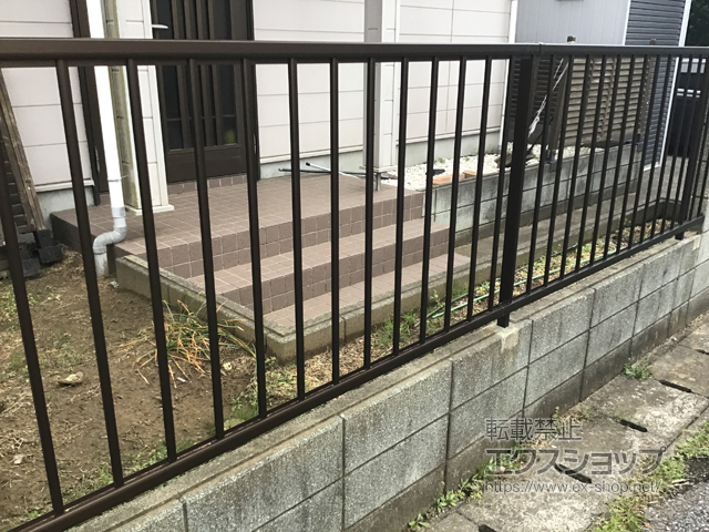 千葉県大網白里市ののフェンス・柵 ミエッタフェンス 防犯たて格子タイプ 自由柱施工 施工例