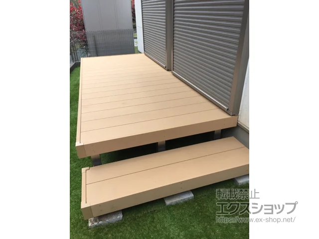 神奈川県横浜市のYKKAPのウッドデッキ リウッドデッキ 200＋リウッドデッキ 200 段床セット 施工例
