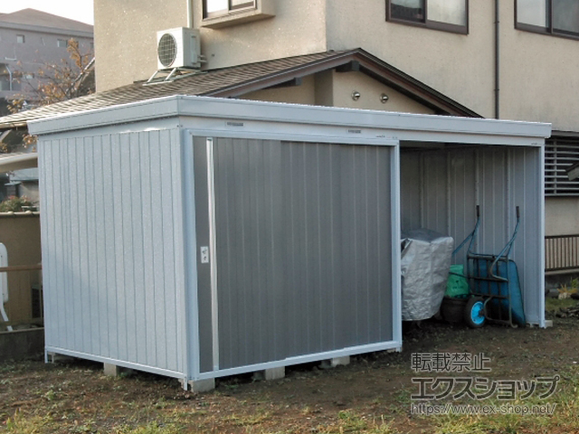 埼玉県上尾市のの物置・屋外倉庫 ネクスタウィズ 一般型 4420×2210×2075 左扉タイプ（NXN-48S・48SK） NXN-48S・48SK-PG 施工例