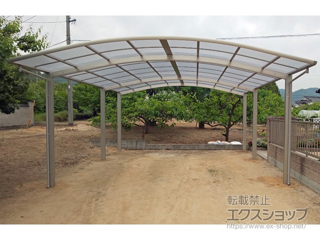岡山県小田郡矢掛町ののカーポート レイナツインポートグラン 延長　積雪〜20cm対応 施工例