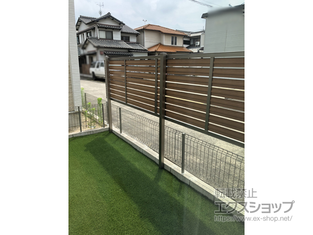 愛知県小牧市ののフェンス・柵 セレビューフェンスRP3型 2段柱[控え柱なし・60角]（パネル1段） 施工例