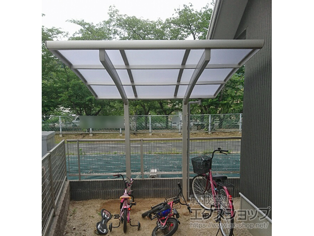 岡山県倉敷市ののサイクルポート・駐輪場 プレシオスポート ミニ 積雪〜20cm対応 施工例