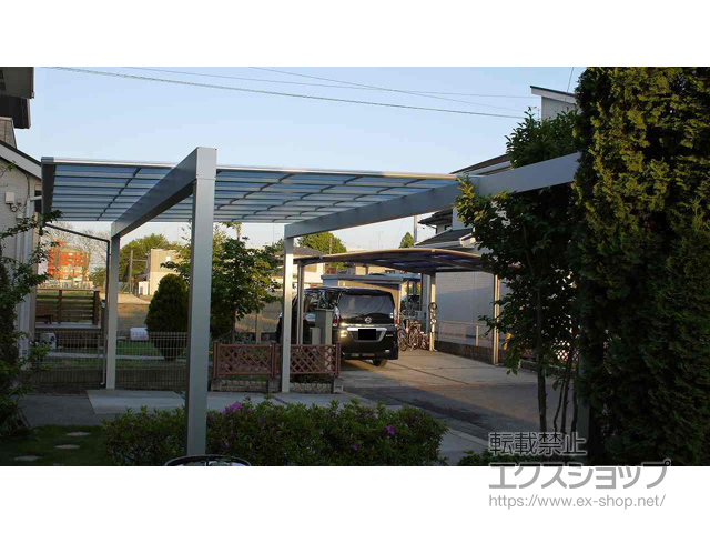 栃木県下野市ののカーポート エフルージュ ツイン 積雪〜20cm対応 施工例