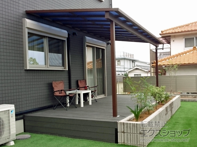 大阪府南河内郡河南町ののテラス屋根 サザンテラス (フレーム仕様) テラスタイプ 単体 施工例