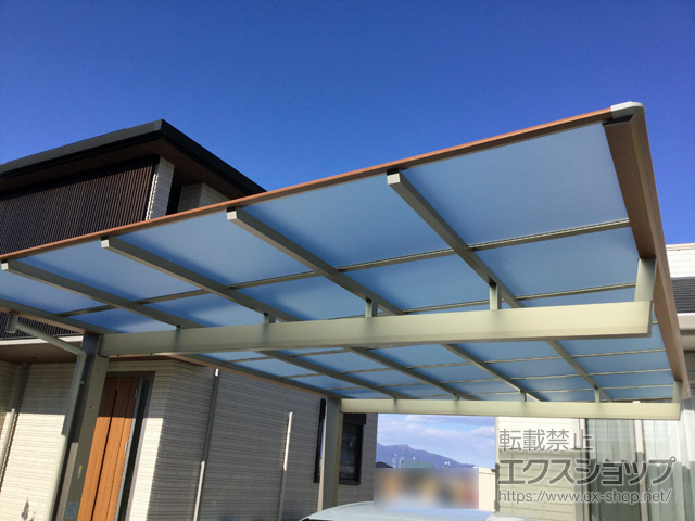 茨城県つくば市ののカーポート ニューマイリッシュ 通常勾配 前上がり マテリアルカラー 積雪〜20cm対応 施工例