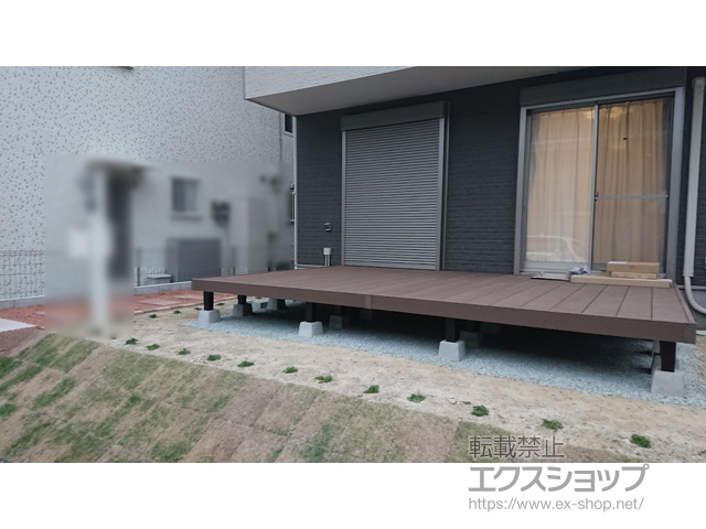 佐賀県武雄市ののウッドデッキ リウッドデッキ 200＋ 独立式リウッドステップ2型 施工例