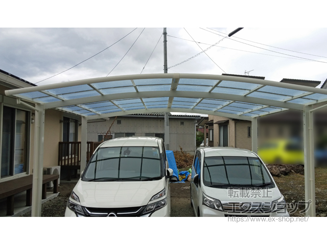 熊本県球磨郡多良木町ののカーポート ネスカR (ラウンドスタイル) ワイド 積雪〜20cm対応 施工例