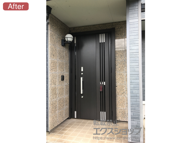 愛知県刈谷市のLIXIL リクシル（トステム）の玄関ドア リシェント玄関ドア3 断熱K4仕様 親子仕様(ランマ無)R M83型 ※タッチキー(キー付リモコン)仕様 施工例