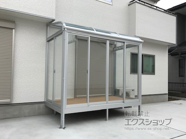 千葉県東金市ののテラス囲い・サンルーム サニージュ R型 床納まり ランマ無 積雪〜20cm対応 施工例