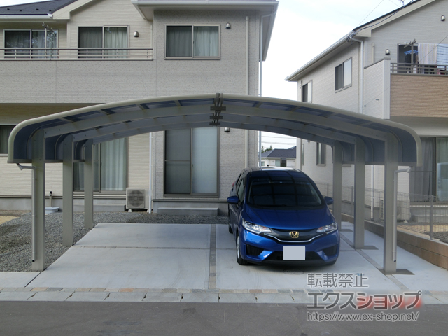 福島県二本松市ののカーポート レイナキャップポートグラン50 M合掌　積雪〜50cm対応 施工例