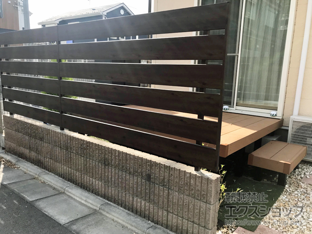 東京都清瀬市ののフェンス・柵 フレイナフェンス Y3型 木調タイプ フリー支柱タイプ 施工例