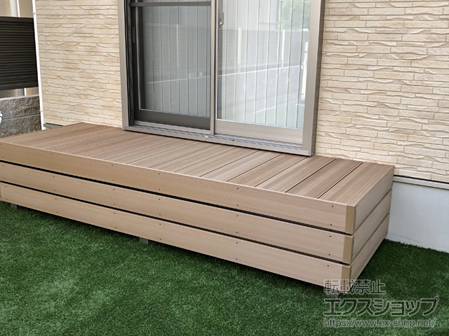 大阪府豊中市ののウッドデッキ 樹ら楽ステージ 木彫 施工例