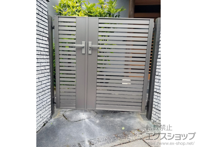 京都府京都市のの門扉 ジオーナ門扉 B3型 両開き親子　柱使用 施工例