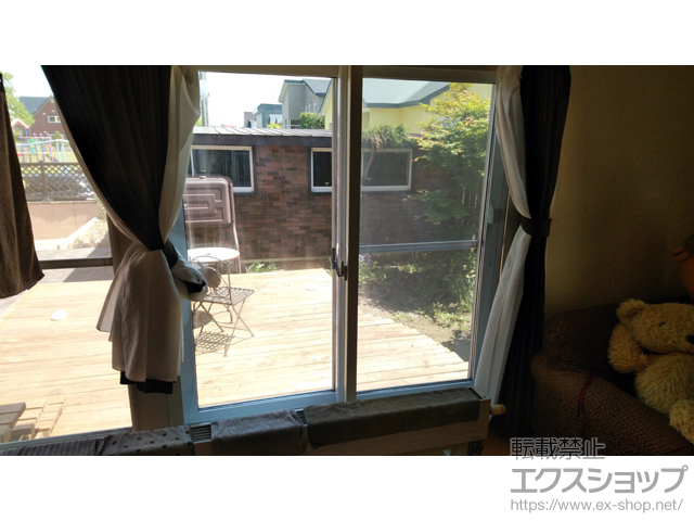 北海道千歳市のの二重窓（内窓） インプラス ダストバリア仕様 引違い窓 変則2枚建 施工例