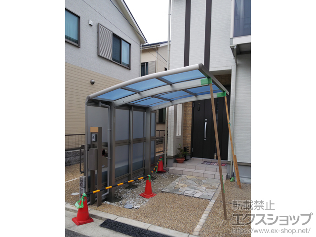 大阪府枚方市ののサイクルポート・駐輪場 レイナポートグランミニ 積雪〜20cm対応＋サイドパネル 施工例