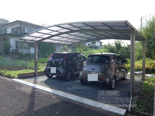 栃木県矢板市ののカーポート ネスカR (ラウンドスタイル) ワイド 積雪〜20cm対応 施工例
