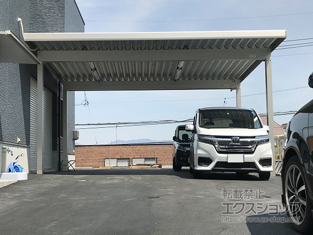 広島県広島市ののカーポート ジーポートneo Aタイプ 2台用 角柱4本柱 積雪〜100cm対応 施工例
