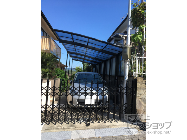 大阪府阪南市ののカーポート ネスカR (ラウンドスタイル) 縦連棟 積雪〜20cm対応 施工例