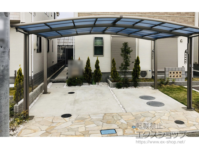 神奈川県高座郡寒川町ののカーポート ネスカR (ラウンドスタイル) ワイド 積雪〜20cm対応 施工例