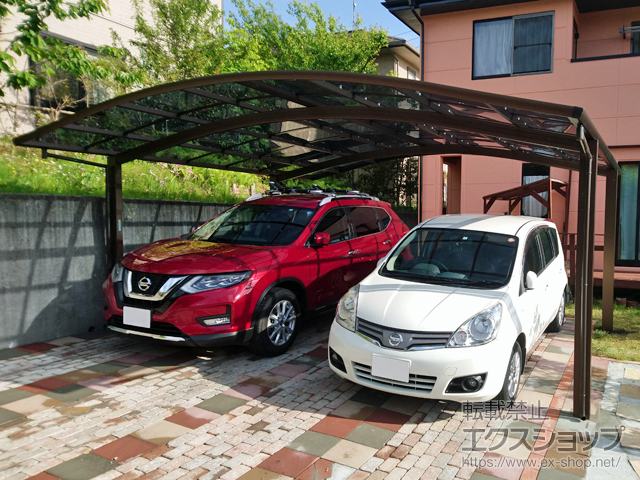 宮城県仙台市ののカーポート プレシオスポート ワイド 積雪〜20cm対応 施工例