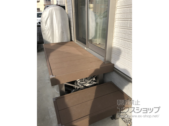 埼玉県川越市ののウッドデッキ マージウッドデッキ＋独立式リウッドステップ2型×1セット 施工例