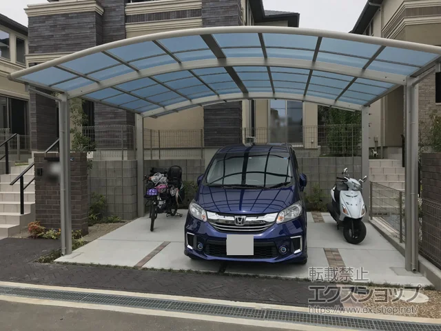 大阪府豊中市のYKKAPのカーポート レイナツインポートグラン　積雪～20cm対応 施工例