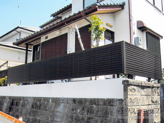 広島県広島市ののフェンス・柵 ミエーネフェンス 目隠しルーバータイプ 自由柱施工 施工例