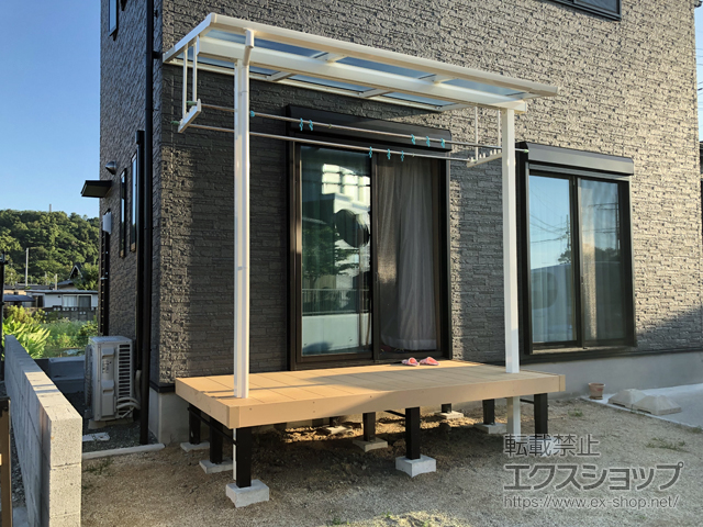熊本県宇城市ののテラス屋根 ソラリア F型 テラスタイプ 単体 積雪〜20cm対応 施工例