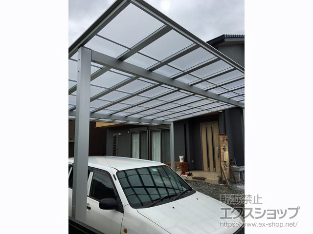 栃木県大田原市ののカーポート ソリッドポート ワイド 積雪〜20cm対応 施工例