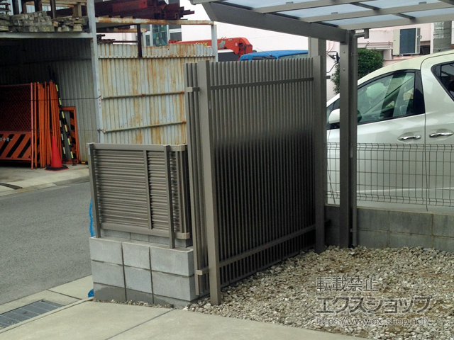 兵庫県宝塚市ののフェンス・柵 ライシスフェンス 5型 横目隠し フリーポールタイプ 施工例