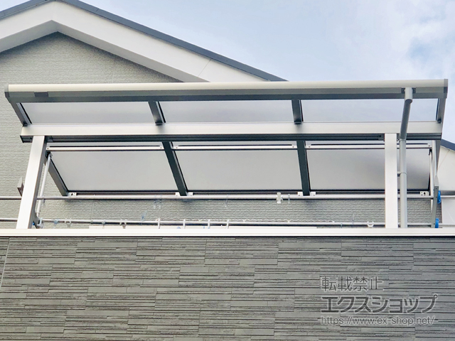 千葉県船橋市ののバルコニー・ベランダ屋根 プレシオステラスII F型 屋根タイプ 単体 積雪〜20cm対応 施工例