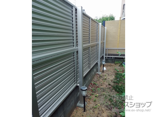 京都府京都市ののフェンス・柵 ミエーネフェンス 目隠しルーバータイプ 2段支柱 施工例