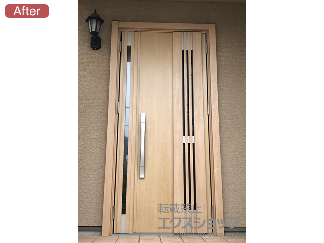 大阪府堺市のLIXIL リクシル（トステム）の玄関ドア リシェント玄関ドア3 断熱K4仕様 親子仕様(ランマ無)R M83型 ※タッチキー仕様(リモコンタイプ) 施工例