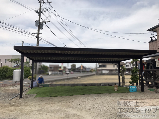 佐賀県佐賀市のLIXIL リクシル（トステム）のカーポート テリオスポートIII 900 3台用 角柱4本柱 積雪〜30cm対応 施工例