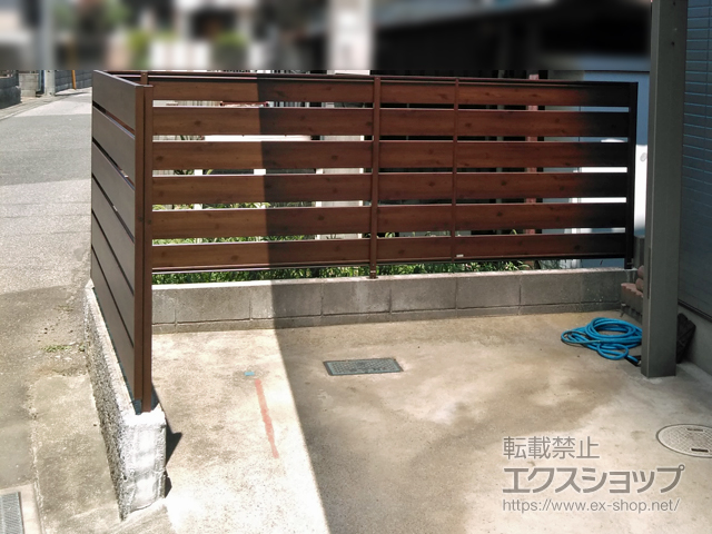 千葉県鎌ケ谷市ののフェンス・柵 フレイナフェンス Y3型 木調タイプ　フリー支柱タイプ 施工例