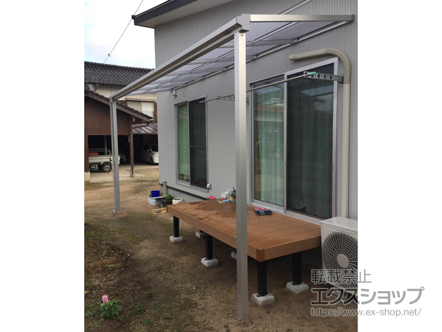 鳥取県倉吉市ののテラス屋根 ソラリア F型 テラスタイプ 単体 積雪〜20cm対応 施工例