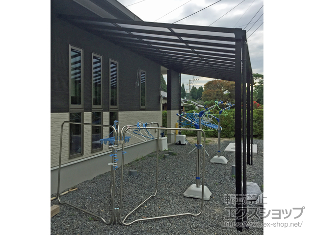 鹿児島県曽於市ののテラス屋根 ソラリア F型 テラスタイプ 連棟 積雪〜20cm対応 施工例