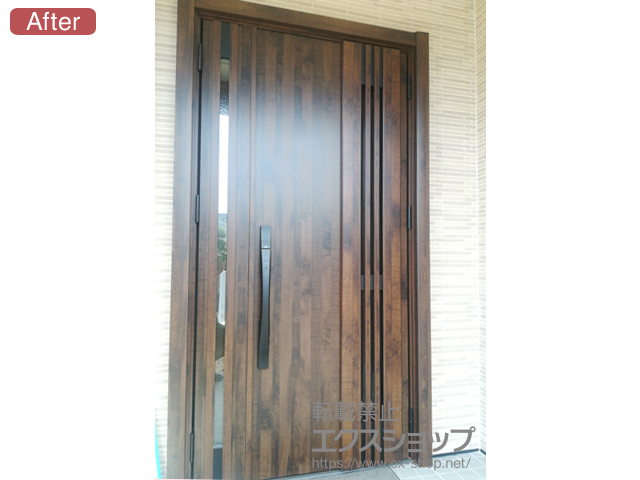 静岡県静岡市のLIXIL リクシル（トステム）の玄関ドア リシェント玄関ドア3 断熱K4仕様 親子仕様(ランマ無)R M83型 ※タッチキー仕様(キー付リモコン) 施工例